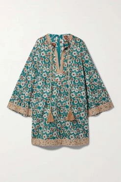 GUCCI Love Parade Minikleid Aus Voile Aus Einer Baumwollmischung Mit Blumenprint Und Spitzenbesätzen ,Mehrfarbig