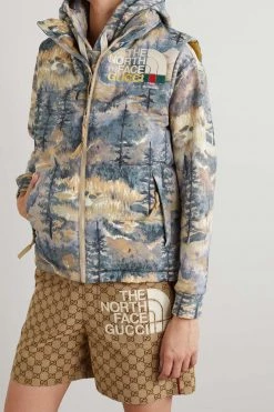 GUCCI + The North Face Daunenweste Aus Gestepptem Shell Mit Stickerei ,Grün -Gucci Verkäufe w920 q60 960