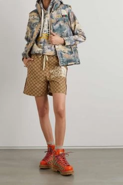 GUCCI + The North Face Daunenweste Aus Gestepptem Shell Mit Stickerei ,Grün -Gucci Verkäufe w920 q60 963