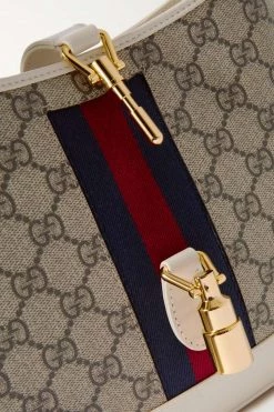 GUCCI Jackie 1961 Kleine Schultertasche Aus Beschichtetem Canvas Und Leder Mit Webband ,Weiß 9 GUCCI Jackie 1961 Kleine Schultertasche Aus Beschichtetem Canvas Und Leder Mit Webband ,Weiß -Gucci Verkäufe w920 q60 971