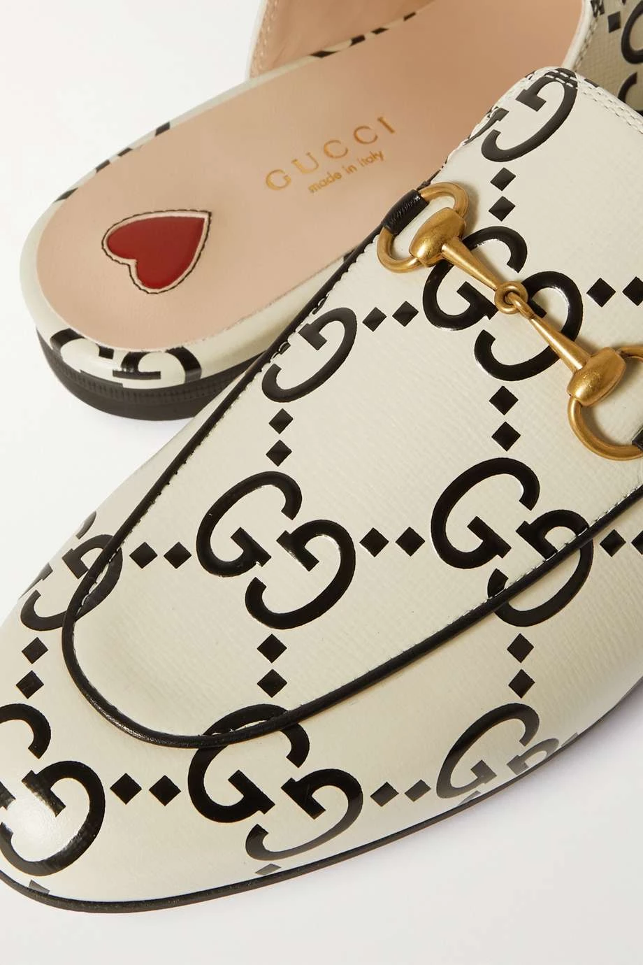 GUCCI Princetown Slippers Aus Leder Mit Logoprint Und Horsebit-Detail ,Weiß 4 GUCCI Princetown Slippers Aus Leder Mit Logoprint Und Horsebit-Detail ,Weiß – Bild 4
