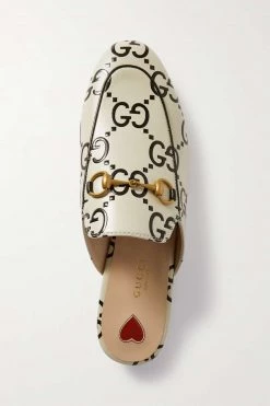 GUCCI Princetown Slippers Aus Leder Mit Logoprint Und Horsebit-Detail ,Weiß 9 GUCCI Princetown Slippers Aus Leder Mit Logoprint Und Horsebit-Detail ,Weiß -Gucci Verkäufe w920 q60 983