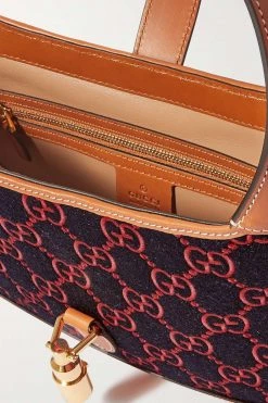 GUCCI Jackie 1961 Kleine Schultertasche Aus Woll-Jacquard Und Leder ,Blau -Gucci Verkäufe w920 q60 988