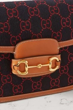 GUCCI Horsebit 1955 Schultertasche Aus Woll-Jacquard Mit Lederbesätzen ,Blau -Gucci Verkäufe w920 q60 992