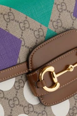 GUCCI Horsebit 1955 Mittelgroße Schultertasche Aus Beschichtetem Bedrucktem Canvas Mit Lederbesatz ,Braun -Gucci Verkäufe w920 q60 997
